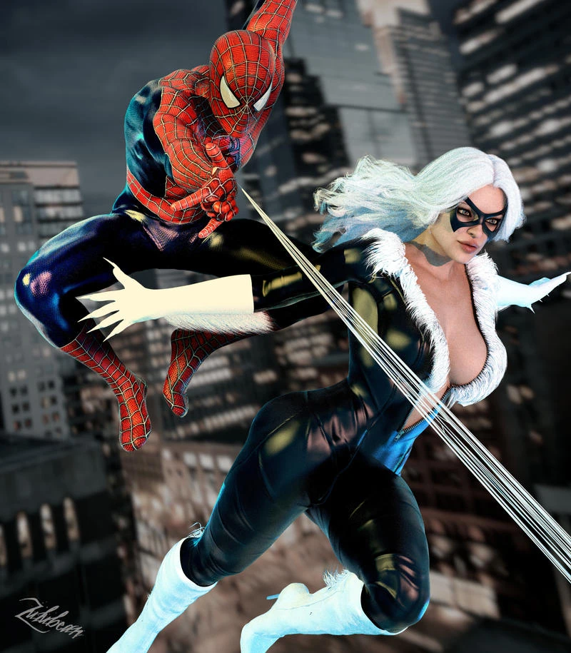 black-cat-marvelfelicia-hardypeter-parkerspider-man