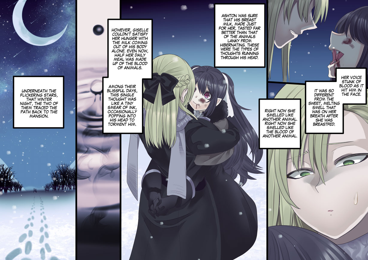 hawk-bit-kouji-bishoujo-vampire-ni-bonyuu-drink-bar-ni-sareru-hanashi-turned-into-a-breast-milk-fountain-by-a-beautiful-vampire-english-digital