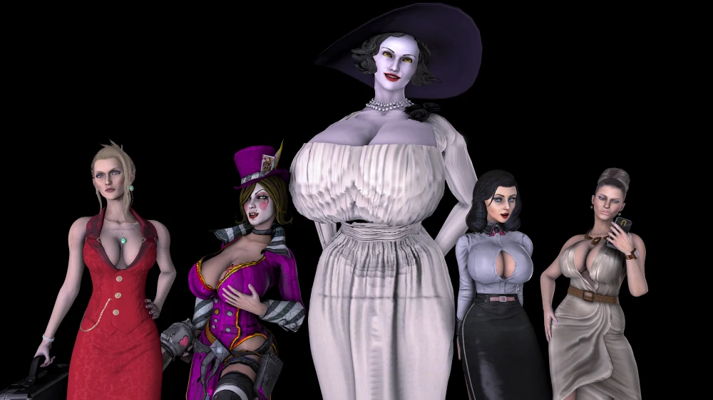 alcina-dimitrescuelizabethelizabeth-bioshock-infiniteexcella-gionnemad-moxxiscarlet-ffvii