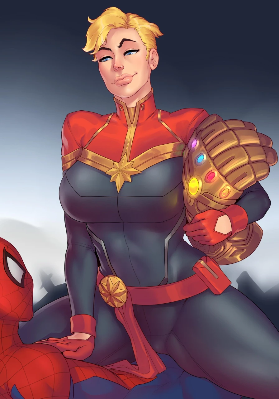 captain-marvelcarol-danverspeter-parkerspider-man