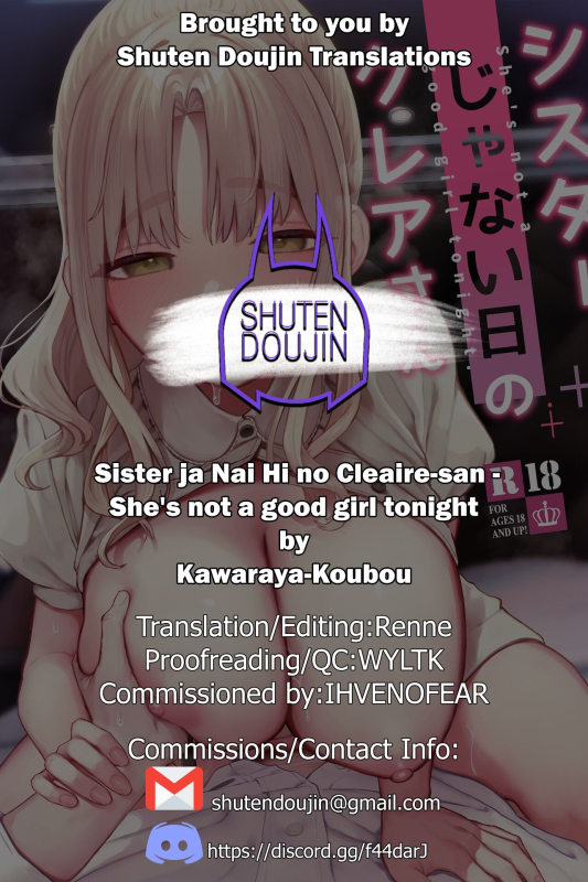 [Kawaraya-Koubou (Kawaraya)] Sister ja Nai Hi no Cleaire-san - She's not a good girl tonigh_36