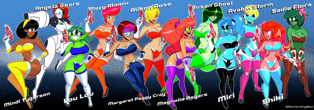 atomickingboo5n-g31,alison rose,angela gears,avalyn storm,avery gears,lou lou,macy atomix,magnolia rogers,margaret cray,mindi tygerson,miri (the space angels),original character,original chara