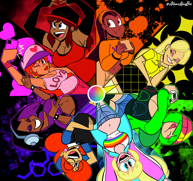 atomickingbookassandra (atomickingboo),kassandra cruz,moni peiper,original character,original characters,paulinda sherwoods,sarah mcneil,shaylynn summer,terra mandrile,valerie valentine (atomi