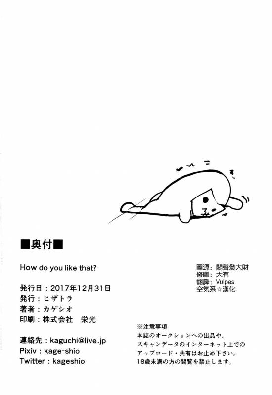 (C93) [Hizatora (Kageshio)] How do you like that (FateGrand Order) [Chinese] [空気系☆漢化]_21