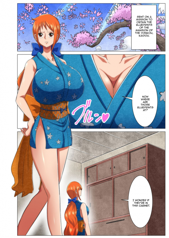 [Q Doujin] Onna Ninja no Dokidoki Hatsu Ninmu A Female Ninja's Exciting First Mission (One Piece) [En_01