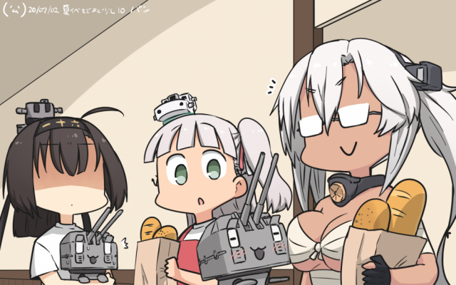 hamu koutarouakizuki (kancolle)+chou-10cm-hou-chan+maestrale (kancolle)+musashi (kancolle)05177b437e7cab53346eda64f89e0eac