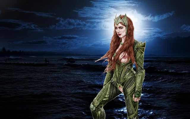 amber heard+mera (dc comics)