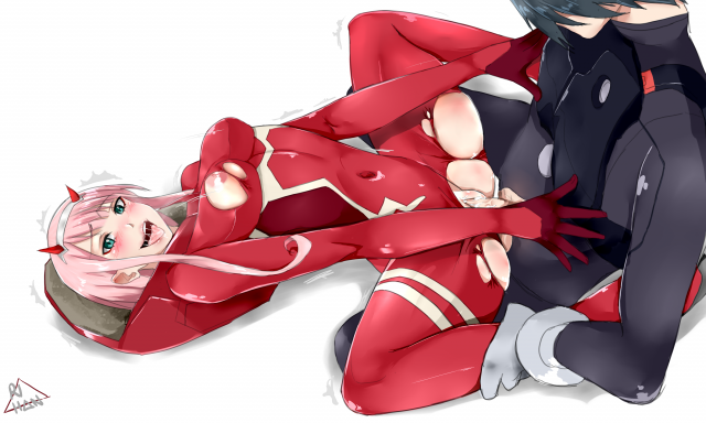 hiro (darling in the franxx)+zero two (darling in the franxx)