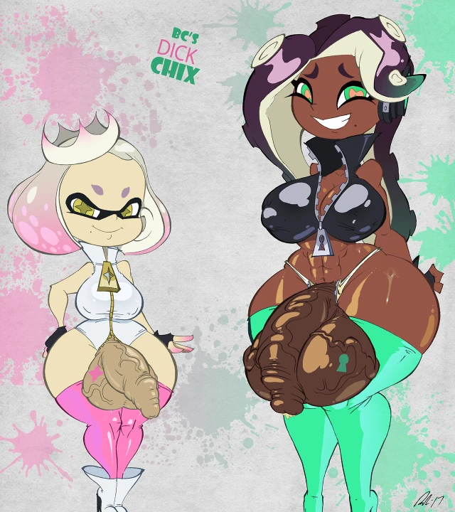 inkling+marina (splatoon)+octoling+pearl (splatoon)