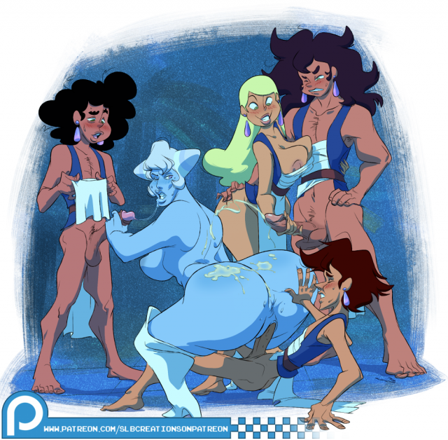 gem (species)+hok- blue agate+jaw-ten (steven universe)six (steven universe)