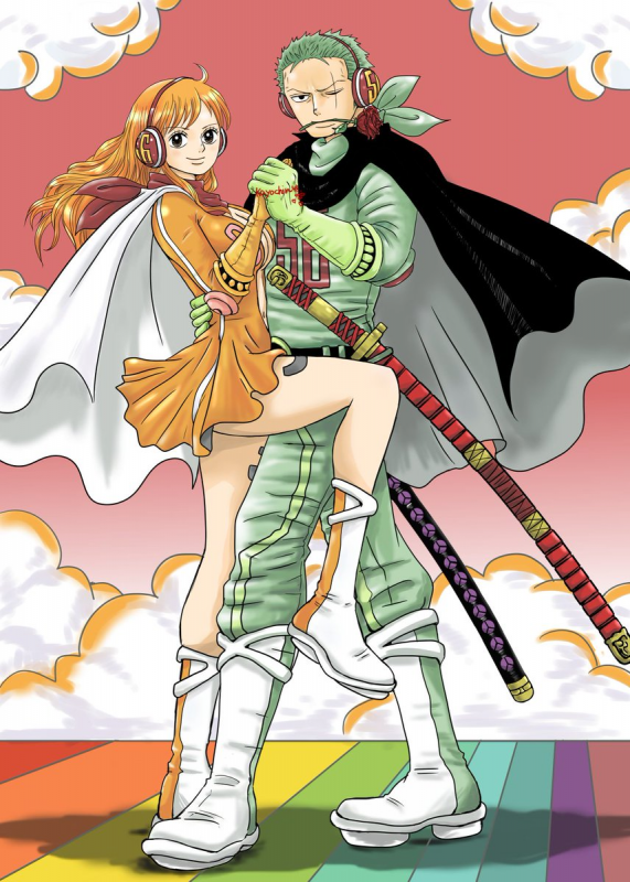 nami (one piece)+roronoa zoro