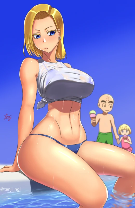 android 18+kuririn+marron