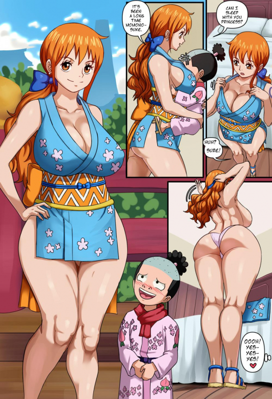 momonosuke (one piece)+nami (one piece)