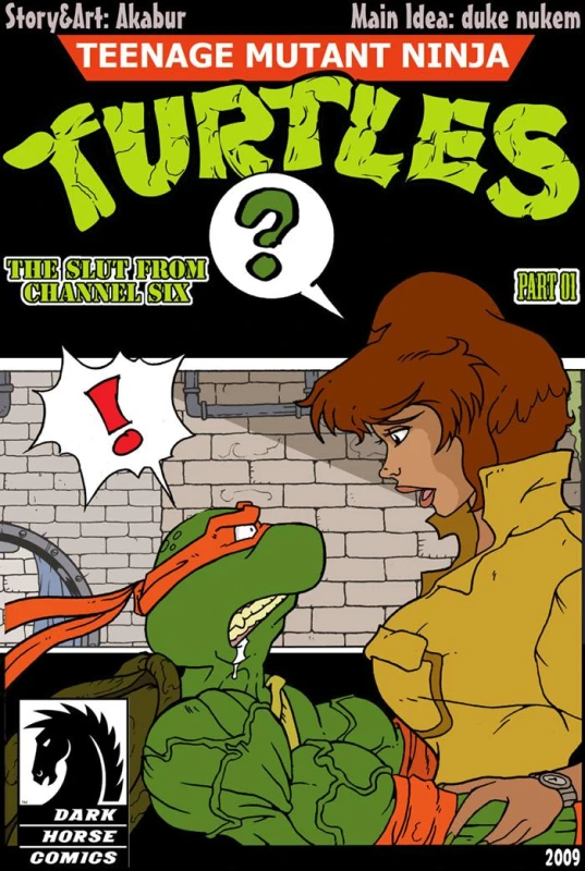 april o'neil+michelangelo