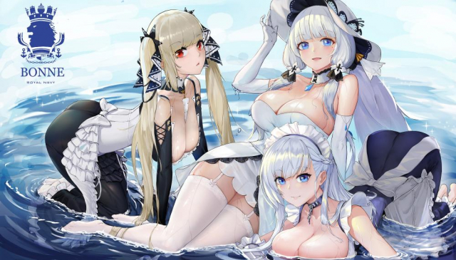 belfast (azur lane)+formidable (azur lane)+illustrious (azur lane)