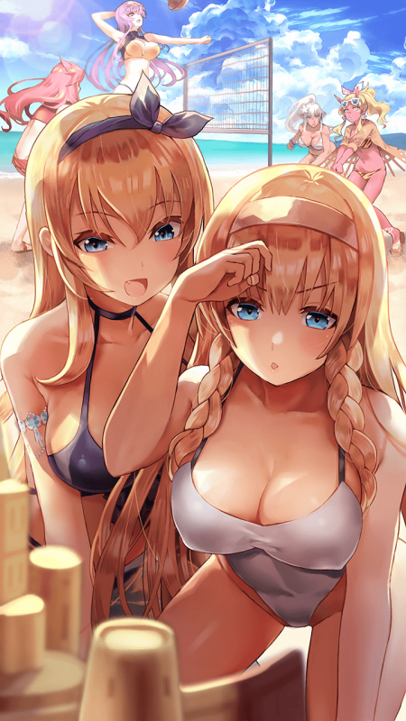 claudette (queen's blade)+echidna (queen's blade)+elina+leina+risty+shadow tracker elina