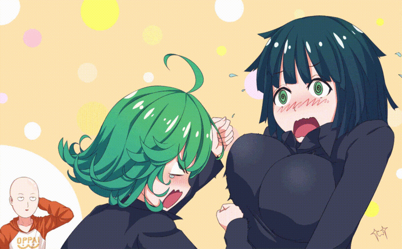 fubuki (one-punch man)+saitama (one-punch man)+tatsumaki