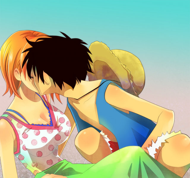 monkey d. luffy+nami (one piece)