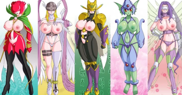 angewomon+fairymon+ranamon+rosemon+sakuyamon