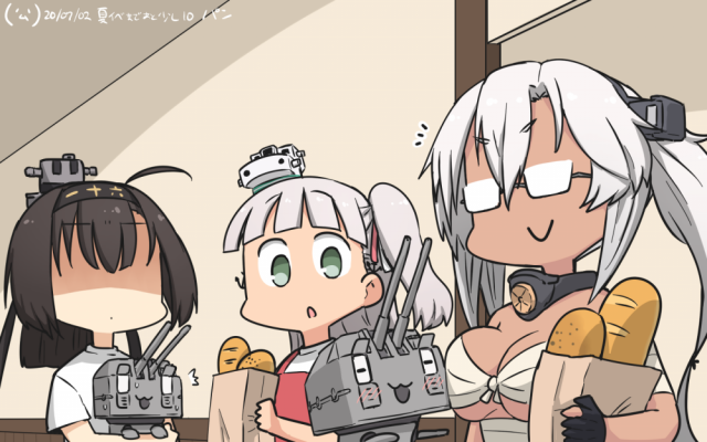 akizuki (kancolle)+cho-10cm-hou-chan+maestral- (kancolle)+musasg- (kancolle)