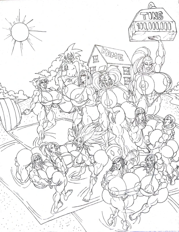 android 18,bulma briefs,caulifla,chichi,cus,helles,kale,marcarita,maron,son goten,sun,vados,videl