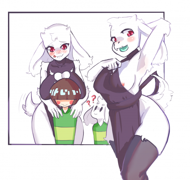 asriel dreemurr,chara,toriel