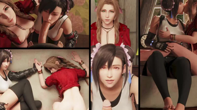 aerith gainsborough,cloud strife,tifa lockhart