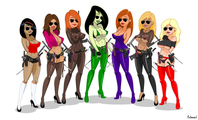 ann possible,bonnie rockwaller,kimberly ann possible,shego,tara (kim possible),vivian porter,yori (kim possible)