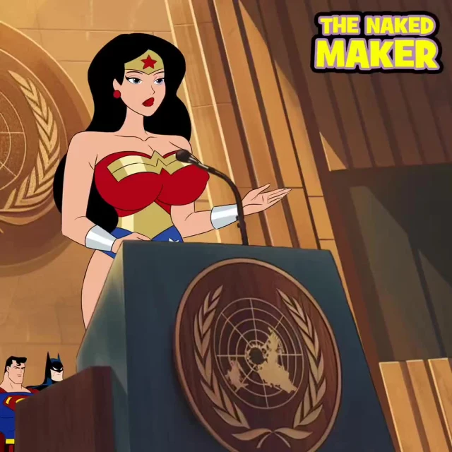 armand (armand et rolande),bruce wayne,clark kent,diana prince,superman,the naked maker (oc),wonder woman,wonder woman (justice league)