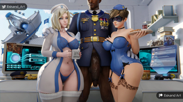 angela ziegler,lena oxton,mercy,tracer