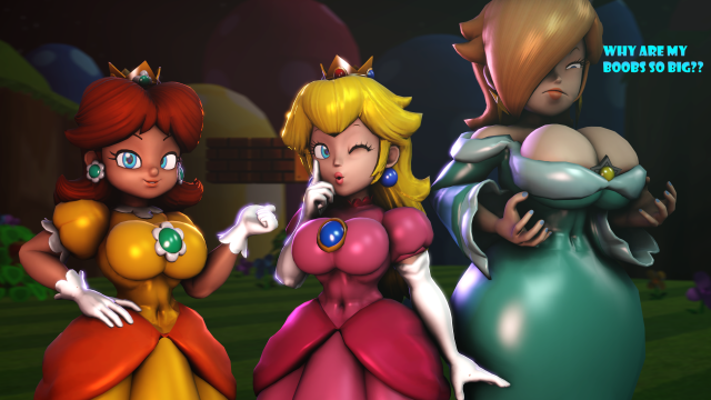 princess daisy,princess peach,princess rosalina