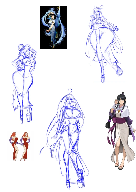 ayasato mayoi,chun-li,jessica rabbit,maya fey