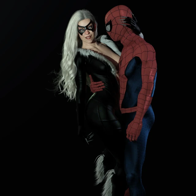black cat (cosplay),black cat (marvel),felicia hardy,peter parker,sydney sweeney