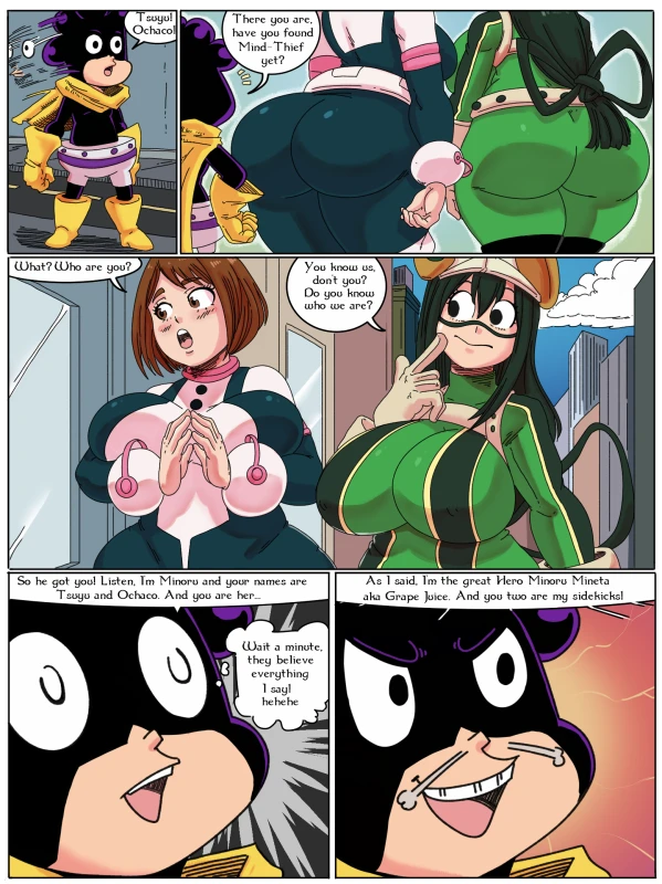 minoru mineta,ochako uraraka,tsuyu asui