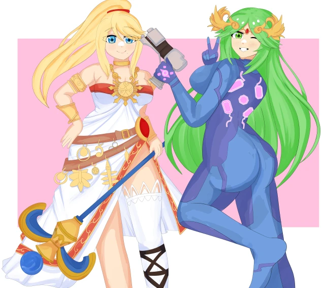 palutena,palutena (cosplay),samus aran,samus aran (cosplay)