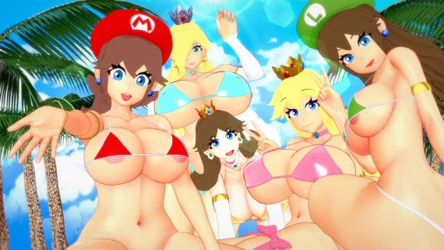 luigi,luigiette,mariette,mario,princess daisy,princess peach,princess rosalina