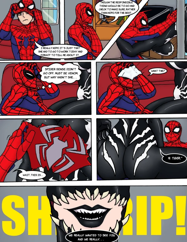 mary jane watson,peter parker,she-venom,spider-man,spinneret (mary jane watson),venom,venom (marvel)
