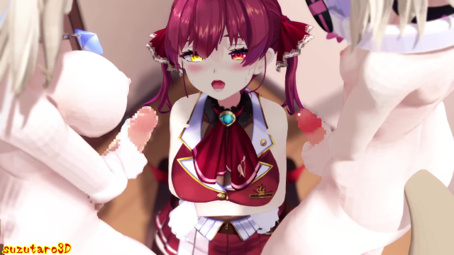 fuwamoco,fuwawa abyssgard,houshou marine,mococo abyssgard