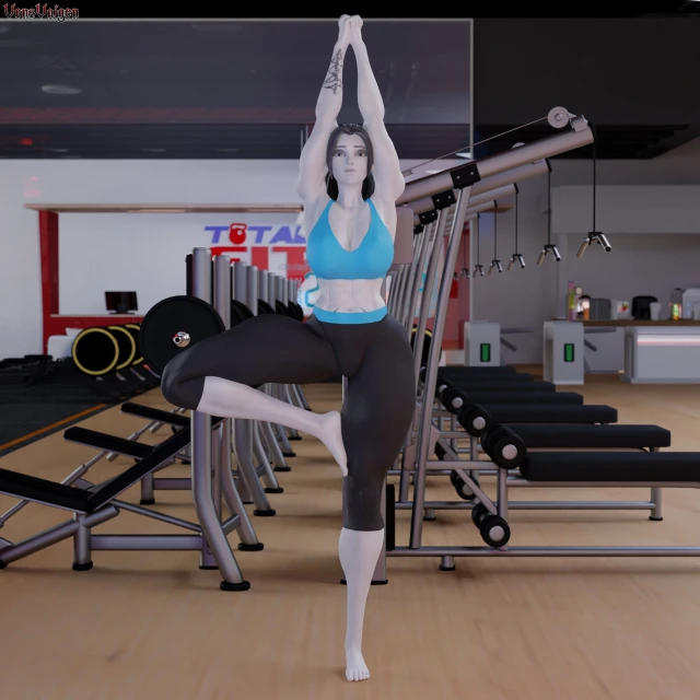 amelie lacroix,widowmaker,wii fit trainer,wii fit trainer (cosplay),wii fit trainer (female)