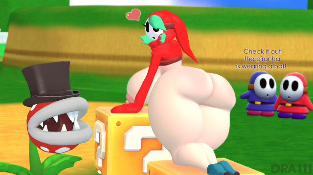 piranha plant,shy gal,shy guy