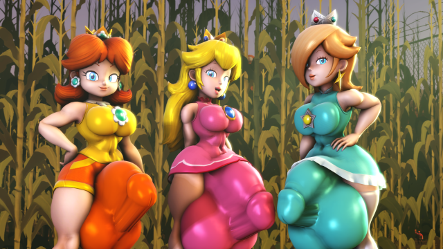 engineer (team fortress 2),princess daisy,princess peach,princess rosalina