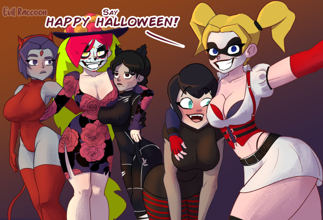 demencia,harley quinn,mavis dracula,raven (dc),wednesday addams