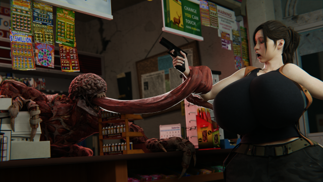 claire redfield,licker,licker (resident evil)