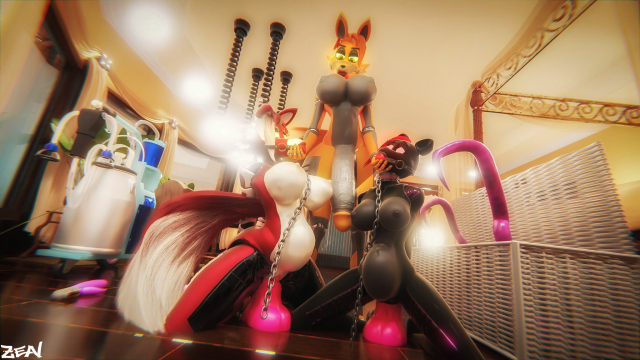 fluff (trippyg16),foxy (fnaf),freddy (fnaf),frederika (fnaf),rave (ravey bear),toy freddy (fnaf)