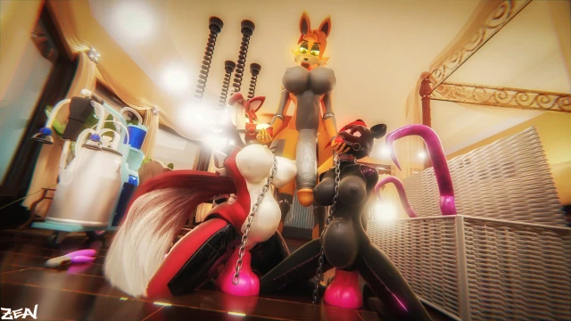 fluff (trippyg16),foxy (fnaf),freddy (fnaf),frederika (fnaf),rave (ravey bear),toy freddy (fnaf)