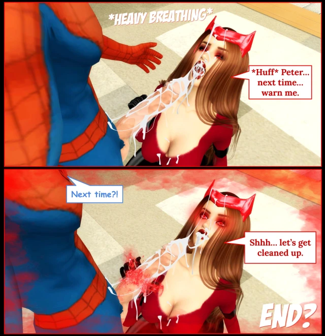 peter parker,scarlet witch,spider-man,wanda maximoff