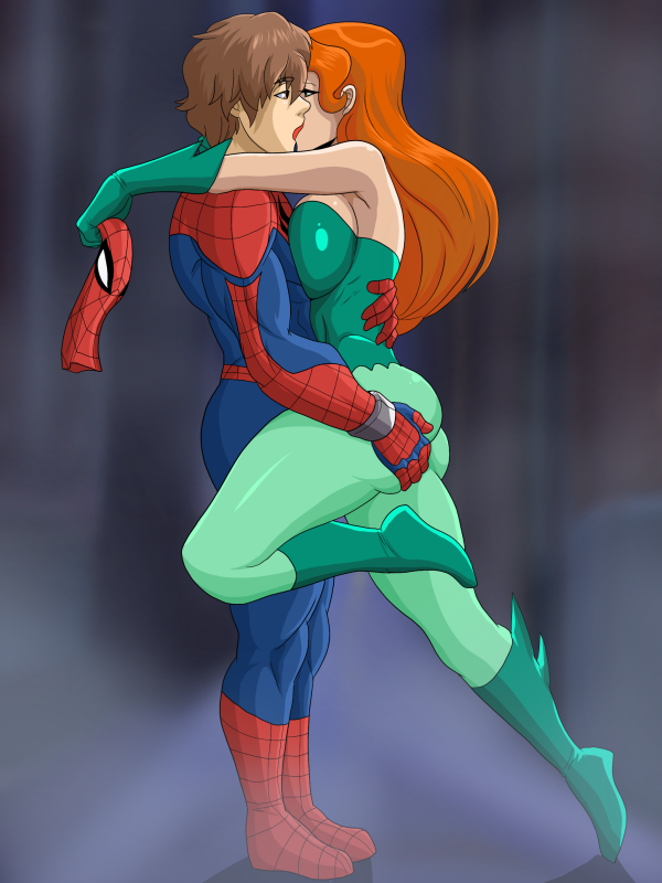 pamela isley,peter parker,poison ivy,poison ivy (dcau),spider-man