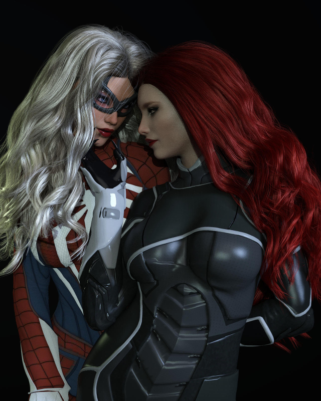 black cat (cosplay),black cat (marvel),felicia hardy,mary jane watson,spider-man (cosplay)