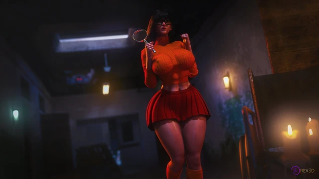 original character,velma dinkley (cosplay),yerin (rev3d)