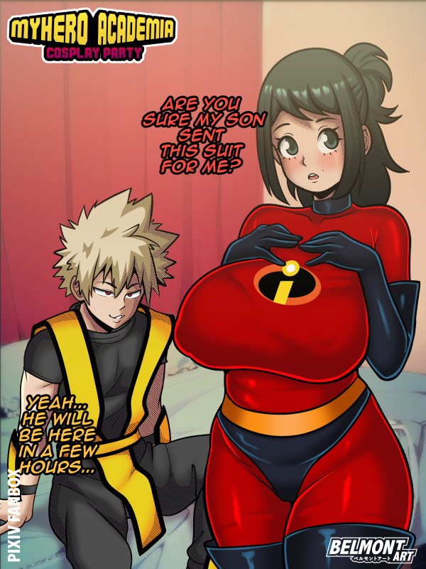 bakugou katsuki,elastigirl (cosplay),inko midoriya,katsuki bakugou,midoriya izuku,scorpion (mortal kombat)